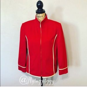 St. John Sport By Marie Gray Red Jacket Size S